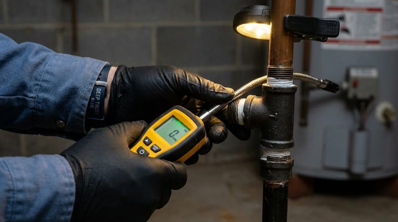 Gas leak detection with electronic sniffer by Johns Plumbing LLC in Atmore